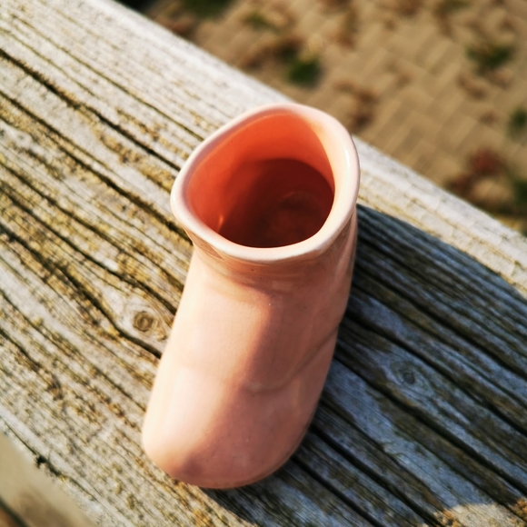 Vintage Porcelain Salmon Pink Baby Shoe Planter - Picture 5 of 14